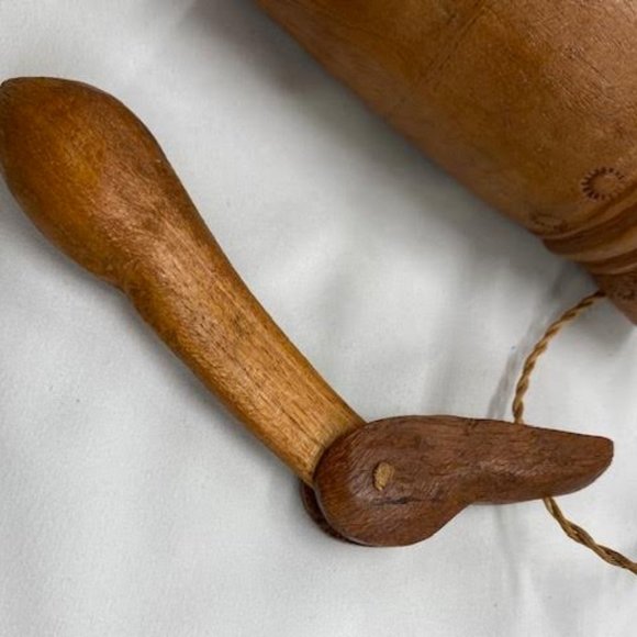 Unique Old Primitive Hand Carved Wooden Cow Goat Bell - Picture 6 of 10